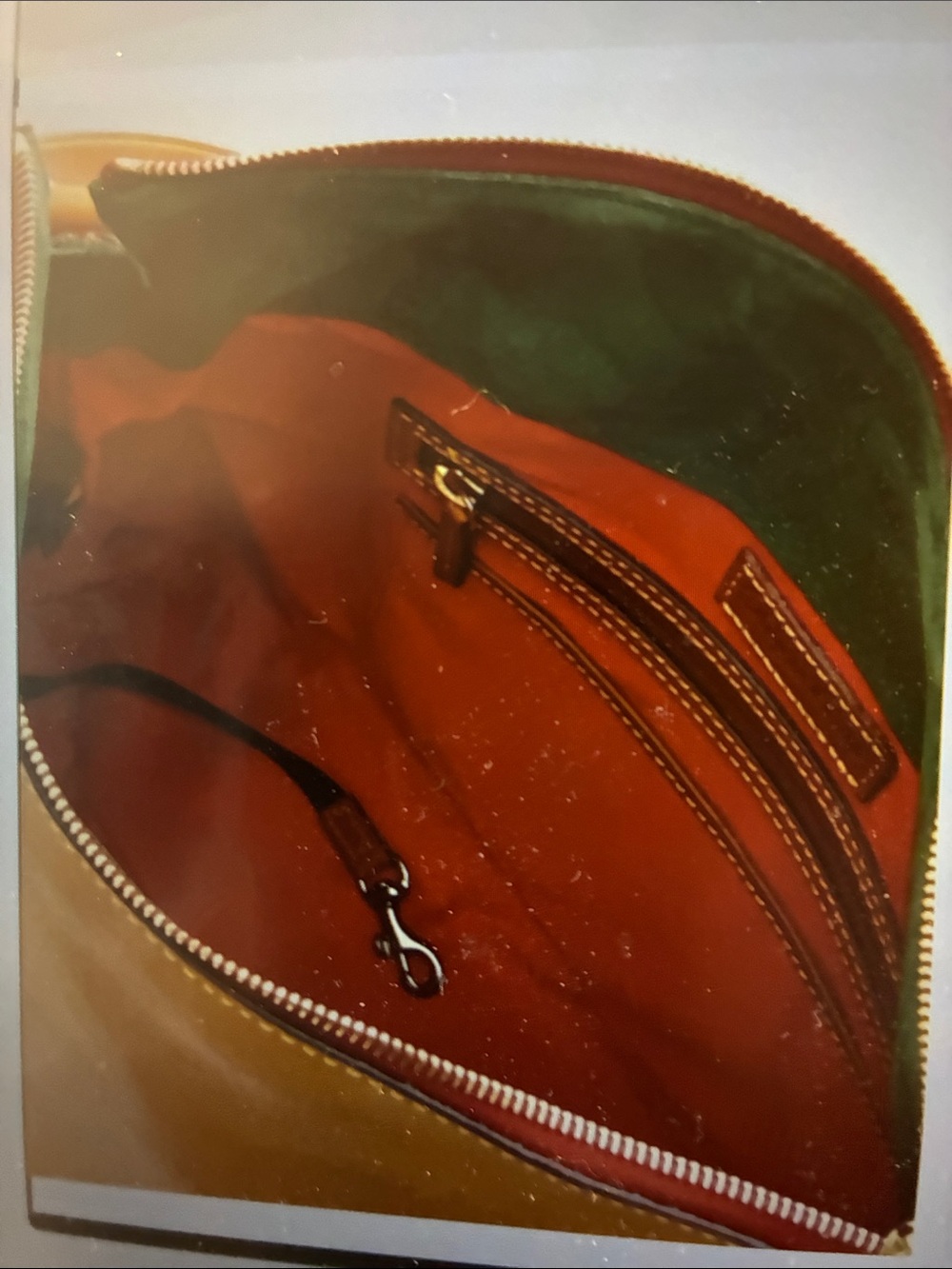 NWOT Classic Tan Leather Satchel Handbag - Picture 2 of 10